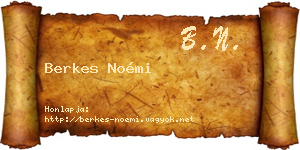 Berkes Noémi névjegykártya